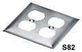 Product image for Hubbell S82 2G SS DPLX Receptacle PLATE