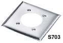 Product image for Hubbell S703 2G SS PWR Receptacle PLATE