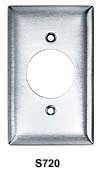 Product image for HUBBELL S720 1GANG STAINLESS STEEL 1-HOLE 1.55-1.58-IN DIAMETER PLATE