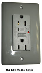 Product image for HUBW GF15IL 15A/125V COMMERCIAL LED GFCI IVORY