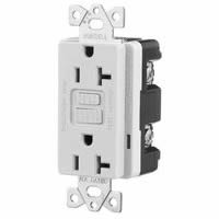 Product image for Hubbell Wiring Devices GF20IL 20 Amp 125 Volt 2-Pole 3-Wire NEMA 5-20R Ivory Switch/GFCI Receptacle with LED Indicator