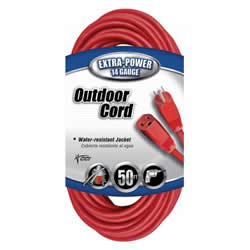 Product image for COLEMAN 2408SW8804 14/3 50FT SJTW RED EXTENSION CORD