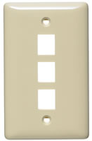 Product image for HUBBELL NSP13AL 1GANG 3PORT WALLPLATE ALMOND