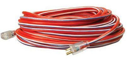 Product image for SOUTHWIRE 2549SWUSA1 100FT 12/3 SJTW EXTENSION CORD RED WHITE BLUE MADE USA