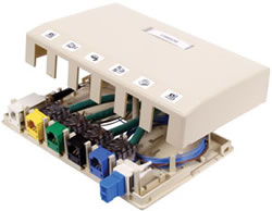 Product image for TELCO SURFACE BOX 6 PORT O/WHT