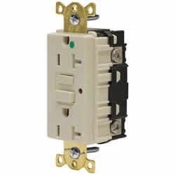 Product image for HUBBELL GFR8300HALTR 20A 125V HOSPITAL GFCI RECEPTACLE ALMOND