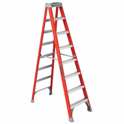 Product image for LOUISVILLE FS1508 8FOOT TYPE 1A 300LB RATED FIBERGLASS STEP LADDER CONTRACTOR GRADE