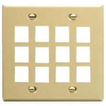 Product image for ICC IC107F12IV IVORY 12PORT TWO GANG WALL PLATE