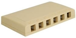 Product image for ICC IC108SB6IV IVORY 6PORT ELITE SURFACE MOUNT BOX