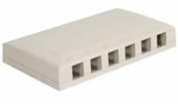 Product image for ICC IC108SB6WH WHITE 6PORT ELITE SURFACE MOUNT BOX