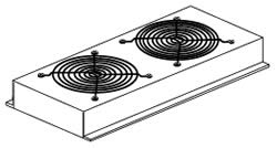 Product image for GREAT LAKES 7217WS FAN ASSEMBLY W/FAN GUARDS AND 2 75CFM FANS FOR WALL MOUNT SERIESl