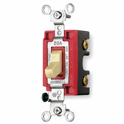 Product image for Hubbell Wiring Devices CS1201I 15 Amp 120/277 VAC 1-Pole Ivory Toggle Switch