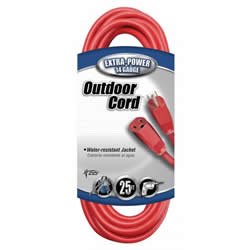 Product image for COLEMAN 02407 25FOOT 14/3 SJTW-A RED HEAVY DUTY EXTENSION CORD