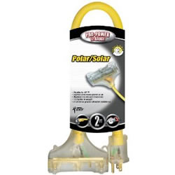 Product image for COLEMAN 03482 2FOOT 12/3SEOW-A YELLOW TRI-SOURCE POLAR/SOLAR EXTENSION CORD LIGHTED END