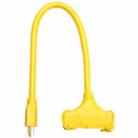 Product image for COLEMAN 04112 2FOOT 12/3STW-A YELLOW TRI-SOURCE EXTENSION CORD