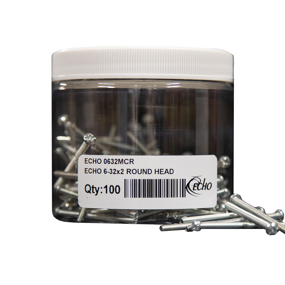 ECHO 0632MCR-PACK(100)L 632X2RHMS ECHO 6-32X2 ROUND HEAD SLOTTED/PHILLIPS MACHINE SCREW