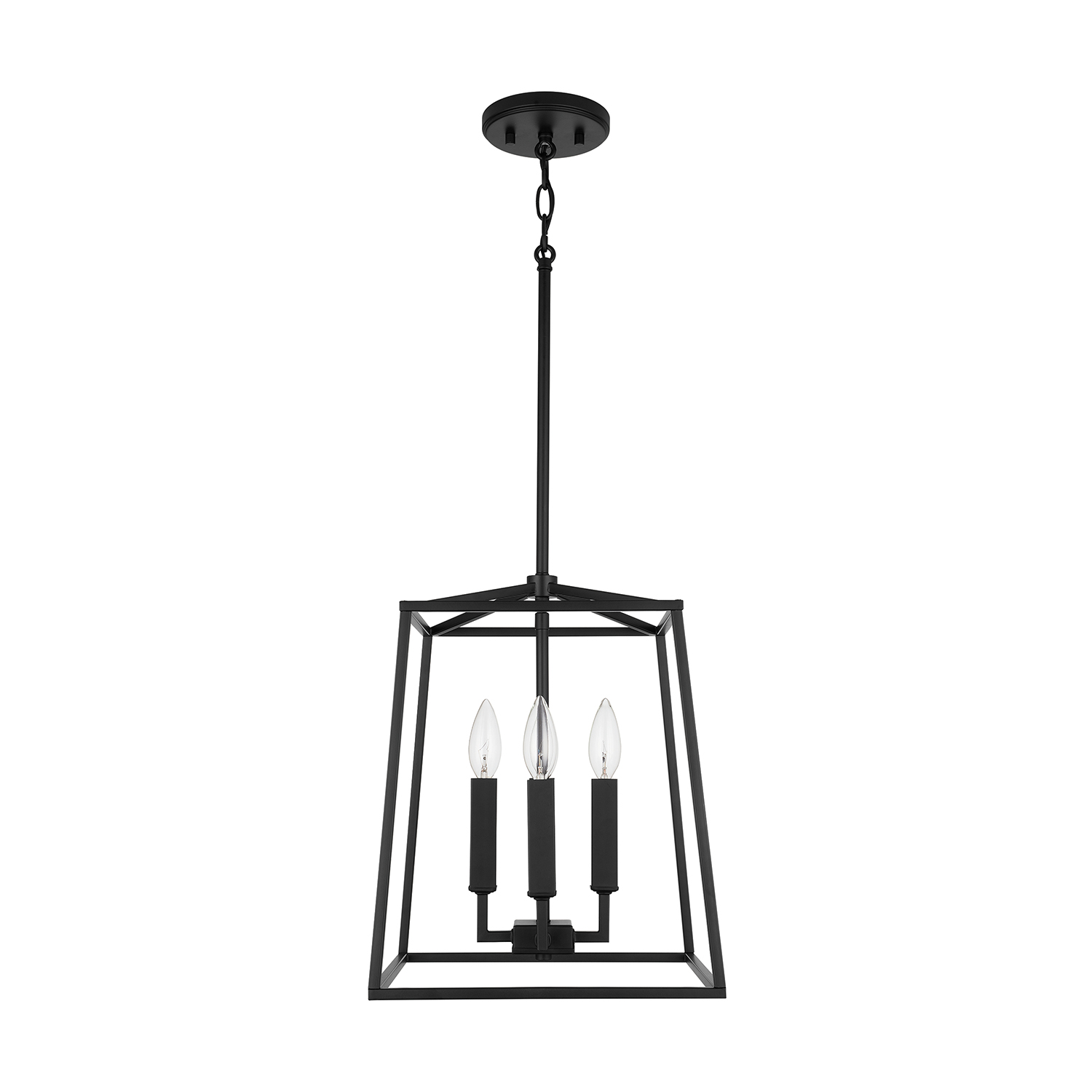 Capital Lighting Fixture Company 537641MB 12" W x 15" H 4-Light Lantern Foyer Pendant in Matte Black