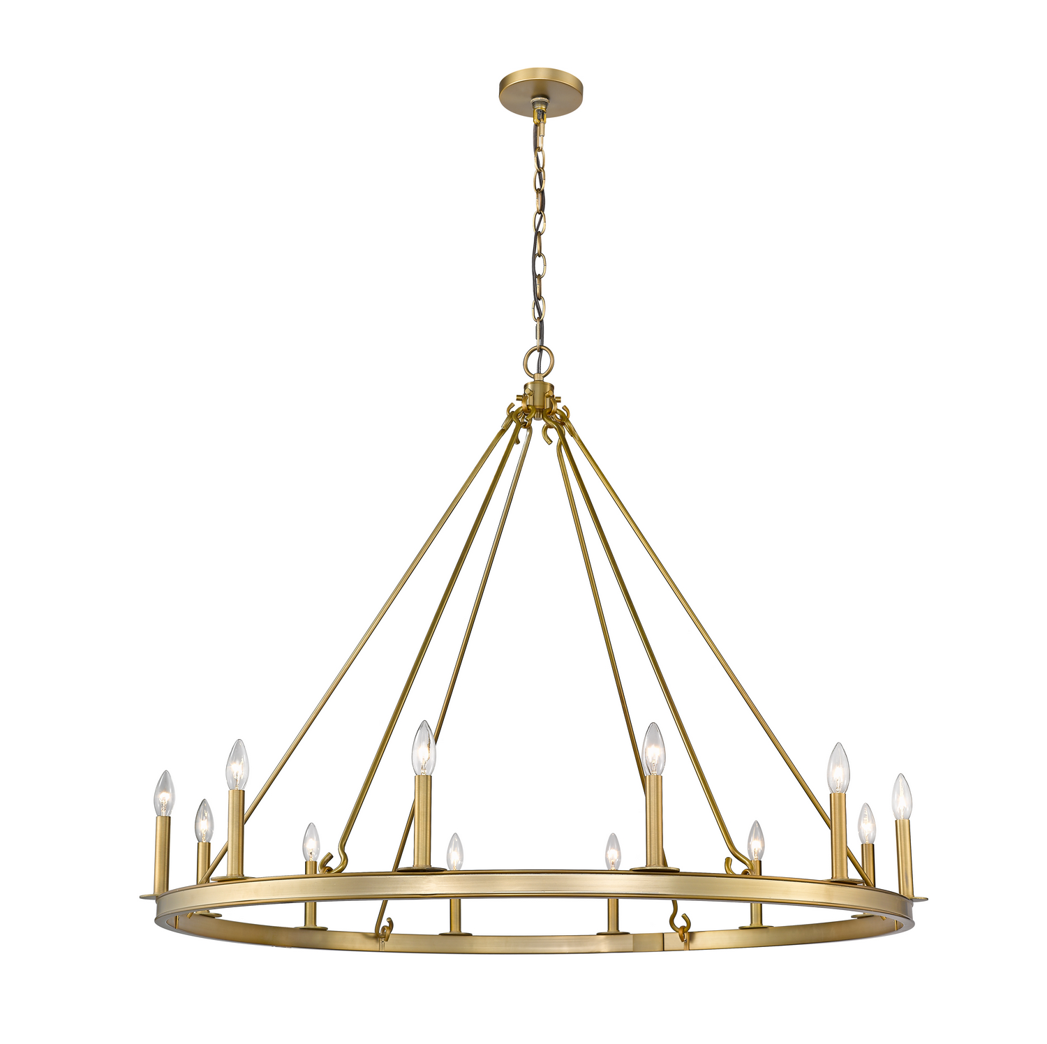 ZLI 482R-12OBR Z-Lite 12 Light Chandelier Olde Brass - Barclay (12) 60W CANDELABRA Bulbs Not Included 48IN W X 39IN H