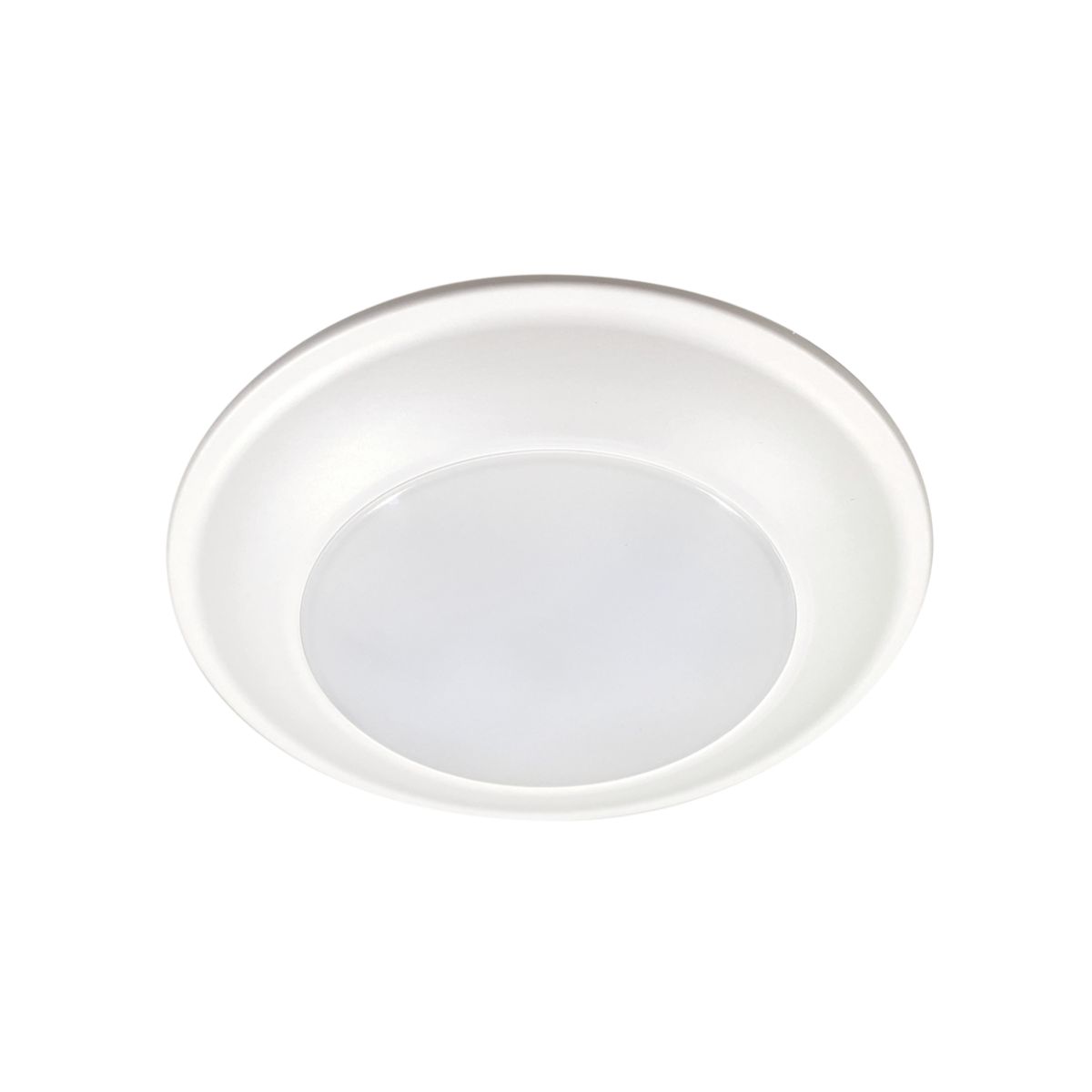 Halo HLS6099401EWH-6BP 6" LED surface light, 900 lumens (nominal), 90 CRI minimum, 4000K CCT, 120V 60Hz, LE and TE phase, matte white flange cut 10 percent dimming, Qty 6 bulk pack (not for individual sale)
