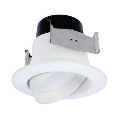 Halo LA4069301EWH LA 4 in. White Integrated LED Recessed Adjustable Gimbal Trim, 3000K
