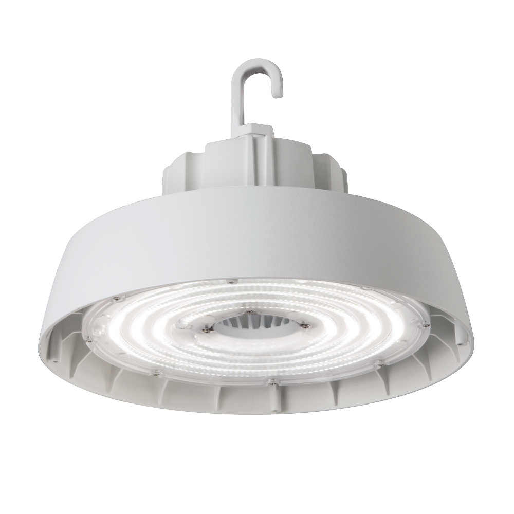 Metalux UHB-12-UNV-L840-CD-U Metalux LED Round High Bay, 4000K, 120/277V, White, 12000 lumens, 0-10V Dimming, 6ft Cords, Hook and 1/2" threaded hub mounting