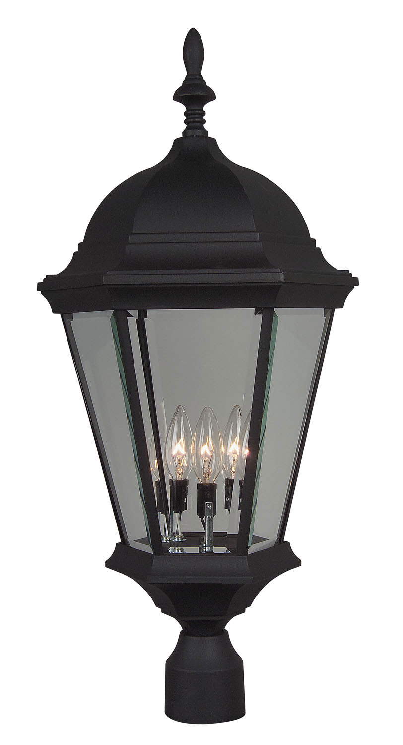 Craftmade Z555-TB Straight Glass Cast 3 Light Outdoor Post Mount in Textured Black