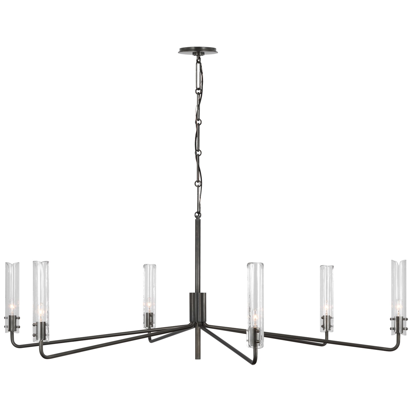 VISU ARN 5485BZ-CG Visual Comfort Signature LED Chandelier Bronze - Casoria (6) 6.50W B11 Bulbs Not Included 56.50IN W X 20IN H