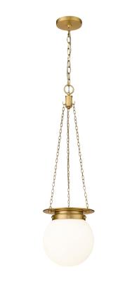 ZLI 7505P9-HBR Z-Lite One Light Pendant Heritage Brass - Calhoun (1) 60W E26 Bulbs Not Included 9IN L X 9IN W X 10.75IN H