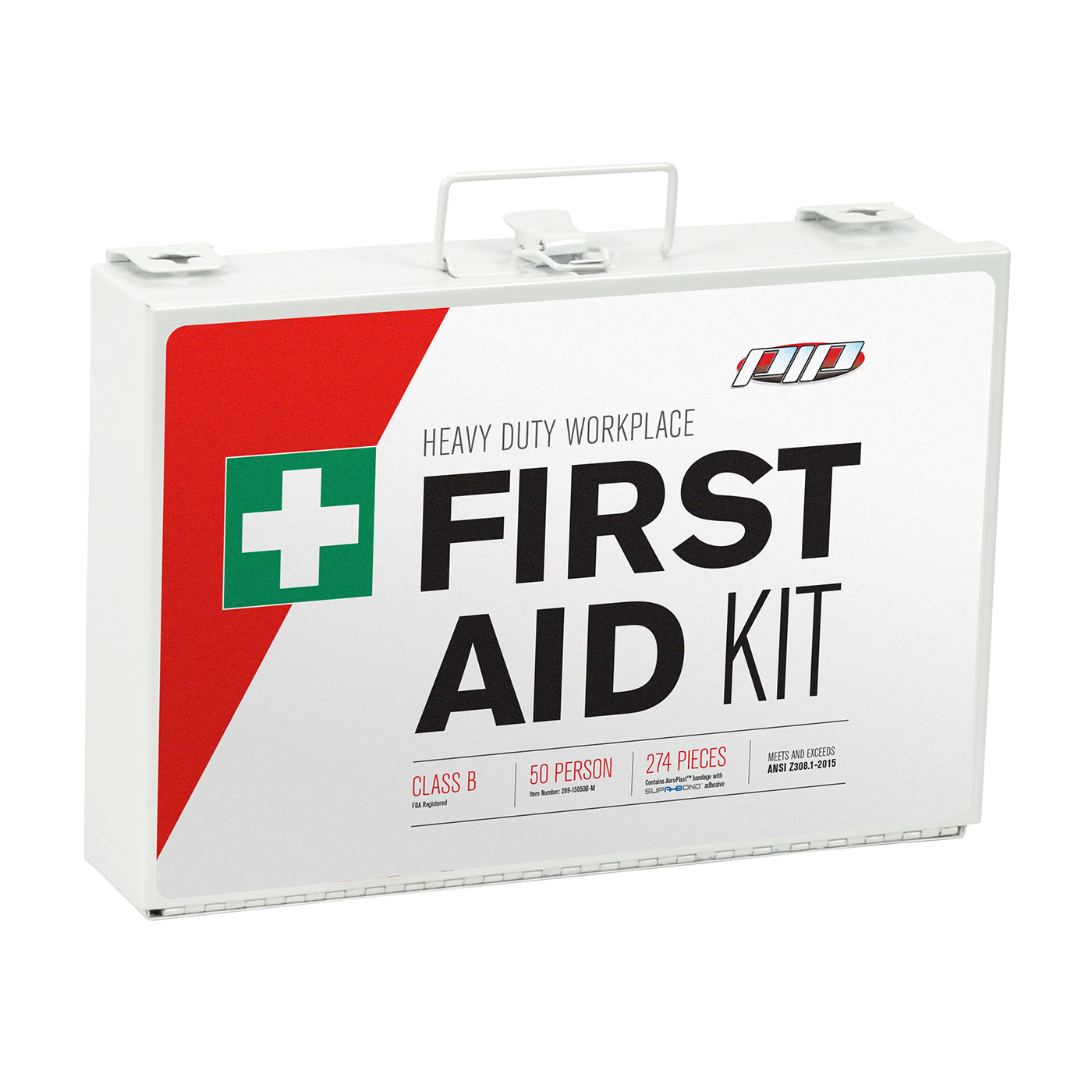 PIP 299-15050B-M PIP KIT White First Aid Kit FIRST AID KIT 50 PERSON CLASS B ANSI 2015 METAL BOX