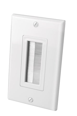 VAN 120817X VANCO DECOR STYLE BRUSH BULK CABLE WALL PLATES- SINGLE & WHITE