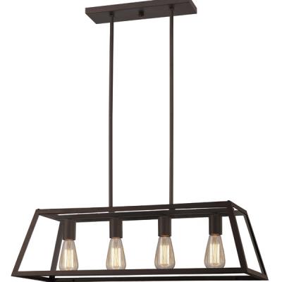 can ICH480A04ORB30 Canarm Four Light Chandelier Oil Rubbed Bronze - Flynn (4) 100W A Bulbs Not Included 30IN L X 30IN W X 15.50IN H
