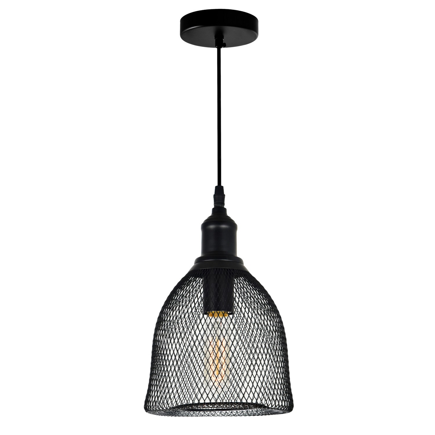 CWI 9638P7-1-101 CWI Lighting One Light Mini Pendant Black - Drea (1) 60W Bulbs Not Included 7IN L X 7IN W X 11IN H