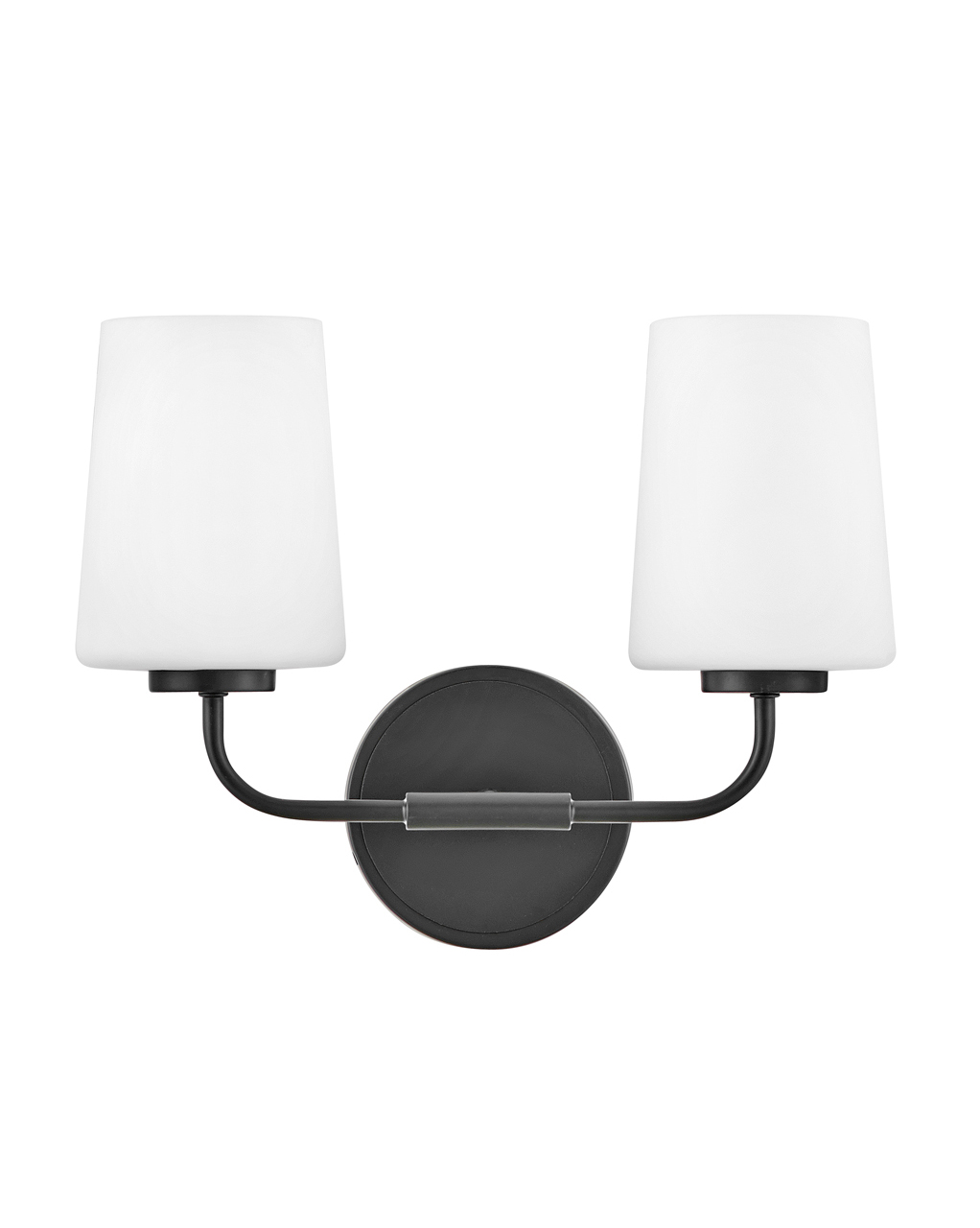 Hinkley 853452BK Two Light Vanity, Steel, Black, Traditional, Transitional