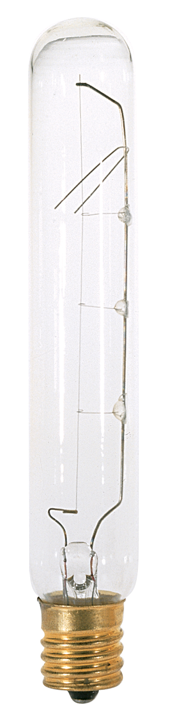 Satco S3280 20 Watt T6 1/2 Incandescent - Clear - 1500 Average rated hours - 150 Lumens - Intermediate base - 130 Volt