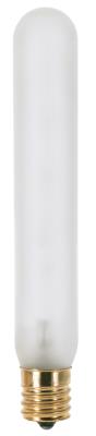 Satco S3281 20 Watt T6 1/2 Incandescent - Frost - 1500 Average rated hours - 140 Lumens - Intermediate base - 130 Volt