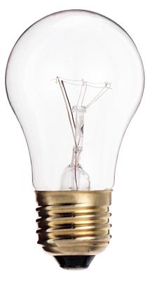 Satco S3810 40 Watt A15 Incandescent - Clear - Appliance Lamp - 2500 Average rated hours - 300/225 Lumens - Medium base - 130/120 Volt