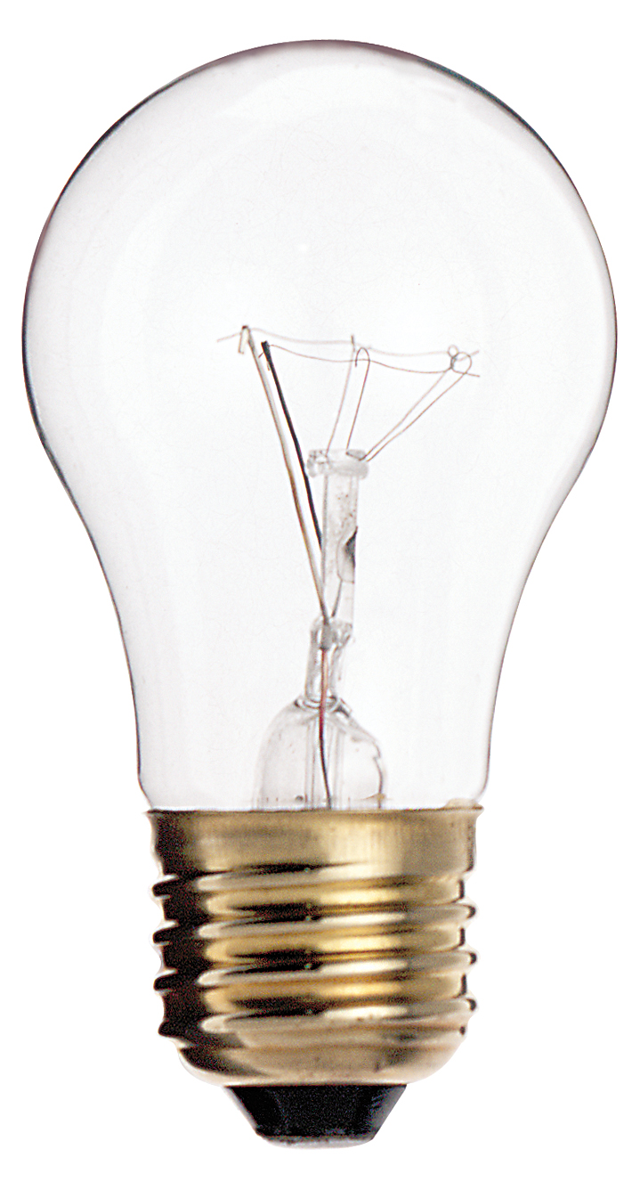 Satco S3814 25 Watt A15 Incandescent - Clear - 2500 Average rated hours - 150 Lumens - Medium base - 130 Volt