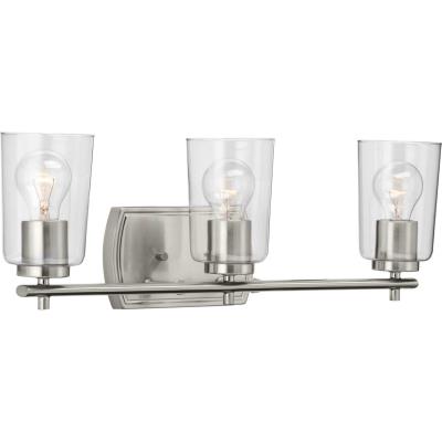Progress P300156-009 Three-light brushed nickel new traditional bath and vanity light