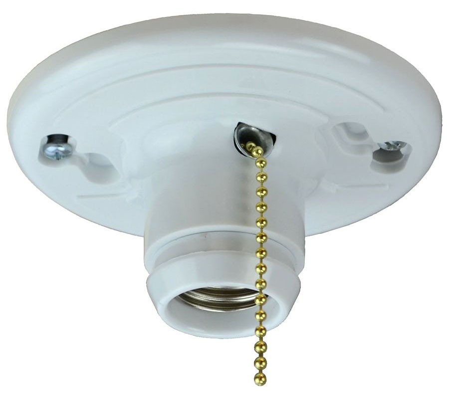 ALM LH-12WP ALM PLASTIC LAMPHOLDER 3' PULL CORD 7" WIRE LEADS