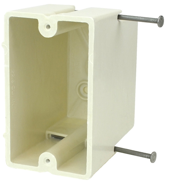 ALM 1099-N ALM FIBERGLASS BOX 1G 3-9/16D 22.5CI W/ ANGLED NAILS