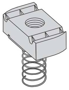 Eaton N224ZN Eaton B-Line series strut channel, nuts, all threaded rod, Steel, Channel nuts, Nut without spring, Electro-plated zinc, 250 lbs pull out strength, 300 lbs slip strength, 3/8"-16 thread size