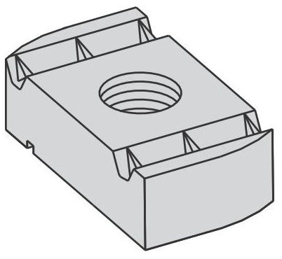 B-Line N224WOZN Eaton B-Line series strut channel, nuts, all threaded rod, Steel, Channel nuts, Nut without spring, Electro-plated zinc finish, 250 lbs pull out strength, 300 lbs slip strength, 3/8"-16 thread size