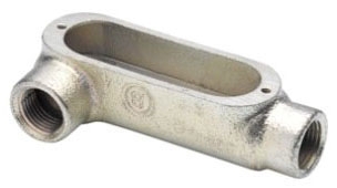 Bridgeport LR-42CG Type LR Rigid Conduit Body with Cover and Gasket 3/4", Aluminum