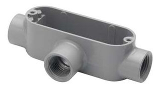 Bridgeport T-42CG Type T Rigid Conduit Body with Cover and Gasket 3/4", Aluminum