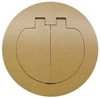 Carlon E97BR2D Two Door Cover for Dual Service Round Floor Box, Brass, For use with Duplex Devices and Two Data Ports, Divider Kit Included