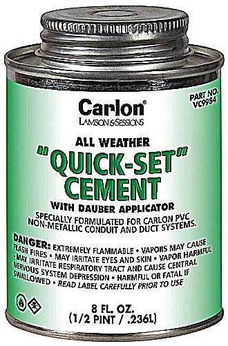 Carlon VC9982 32 oz Quickset Clear Cement with Dauber Applicator