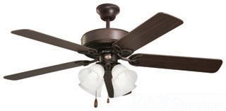 EME CF711ORB EME 4/13W/CFL 50" OIL RUBBED BRONZE W/DARK CHERRY/MEDIUM OAK BLADES W/OPAL MATTE GLASS