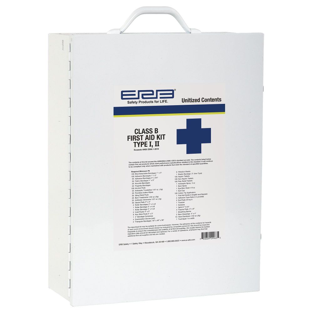 erb 29963 First Aid Kit Class B Type I II Metal Case