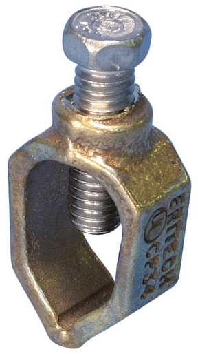 nVent Erico CP58 Gnd Rod Clmp, Brnz, Sil Brz, 1/2" 5/8"dia, #10 Sol-#2Strnd, 6mm Sol-25mm Strnd