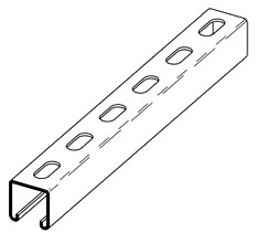 B-Line B54SH-120GLV Eaton B-Line series strut channel, .81" channel height, 120" channel length, 1.62" channel width, Steel, 14 Gauge, SH hole pattern, B54 channel, Pre-galvanized